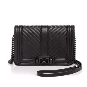 Rebecca Minkoff Chevron Quilted Small Love Crossbody black